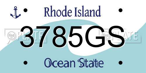 3785GS Rhode Island License Plate