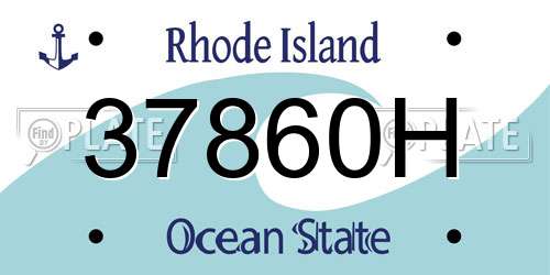 37860H Rhode Island License Plate