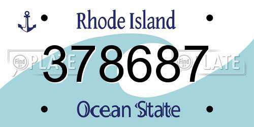 378687 Rhode Island License Plate