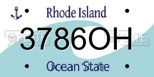 3786OH Rhode Island License Plate