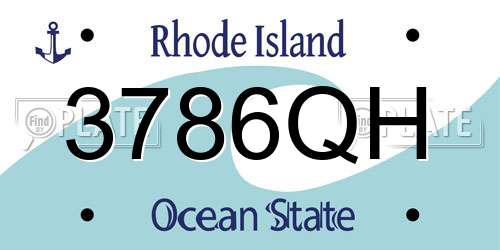 3786QH Rhode Island License Plate