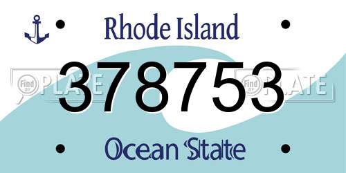 378753 Rhode Island License Plate