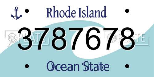 3787678 Rhode Island License Plate