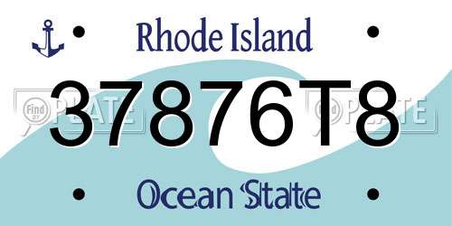 37876T8 Rhode Island License Plate