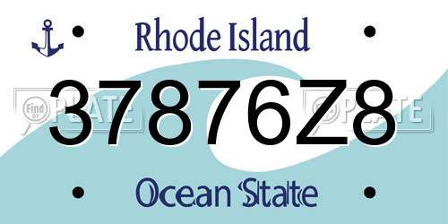 37876Z8 Rhode Island License Plate