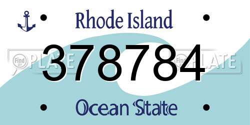 378784 Rhode Island License Plate