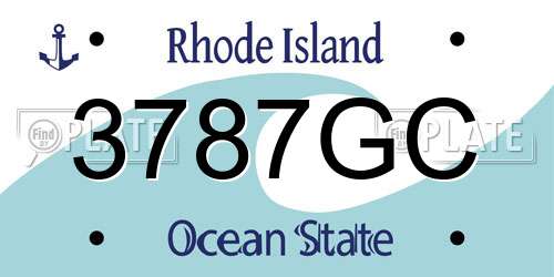 3787GC Rhode Island License Plate