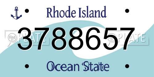 3788657 Rhode Island License Plate