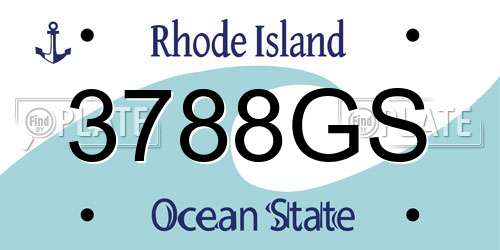 3788GS Rhode Island License Plate