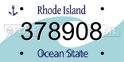 378908 Rhode Island License Plate