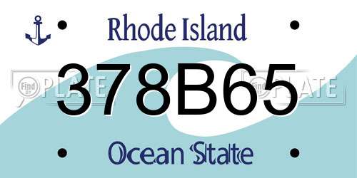 378B65 Rhode Island License Plate