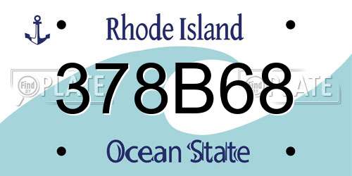 378B68 Rhode Island License Plate