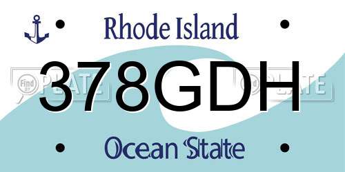 378GDH Rhode Island License Plate