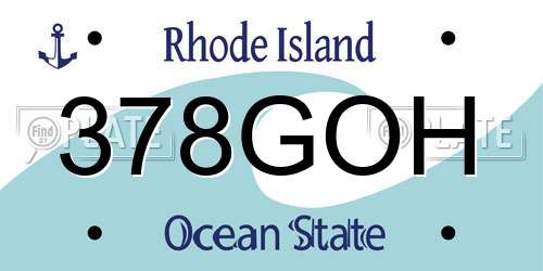 378GOH Rhode Island License Plate