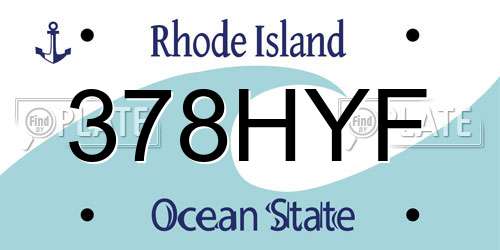 378HYF Rhode Island License Plate