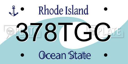 378TGC Rhode Island License Plate