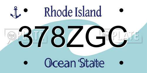 378ZGC Rhode Island License Plate