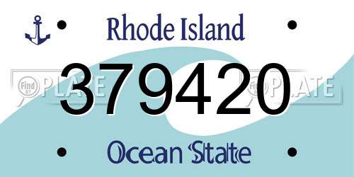379420 Rhode Island License Plate
