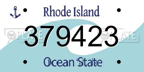 379423 Rhode Island License Plate