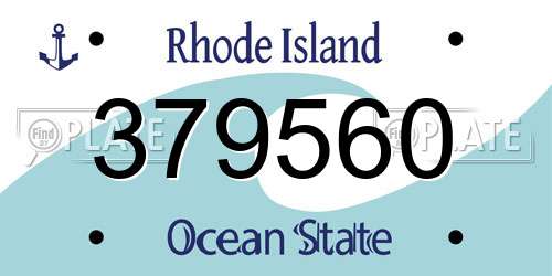 379560 Rhode Island License Plate