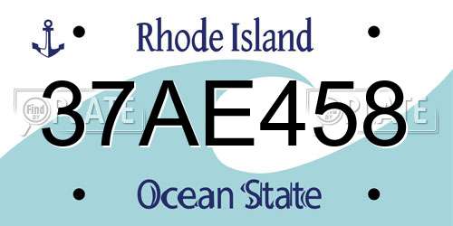 37AE458 Rhode Island License Plate