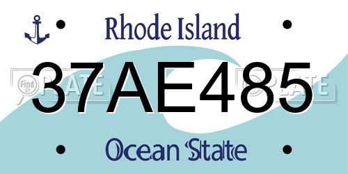 37AE485 Rhode Island License Plate