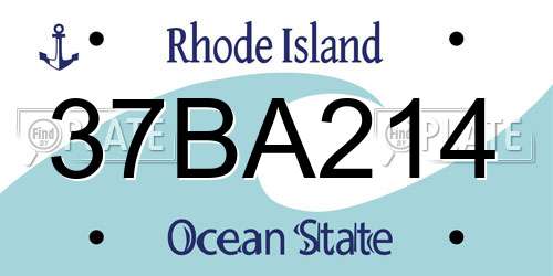 37BA214 Rhode Island License Plate