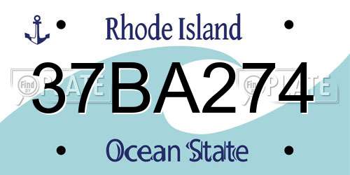 37BA274 Rhode Island License Plate