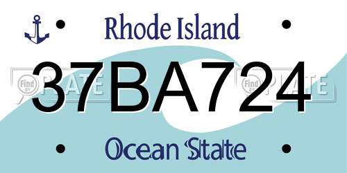 37BA724 Rhode Island License Plate