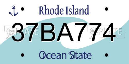 37BA774 Rhode Island License Plate