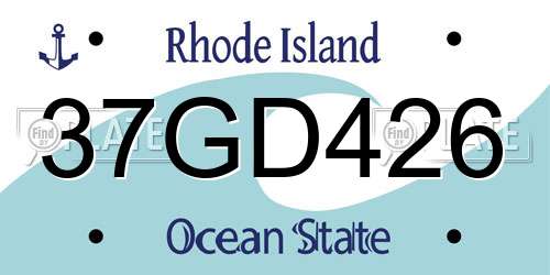 37GD426 Rhode Island License Plate