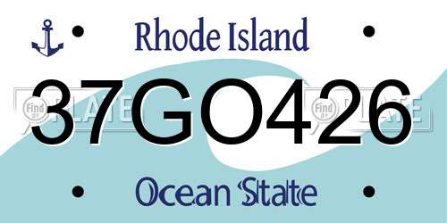 37GO426 Rhode Island License Plate