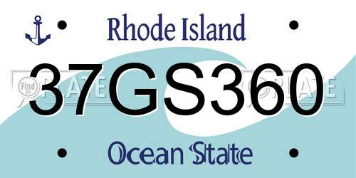 37GS360 Rhode Island License Plate