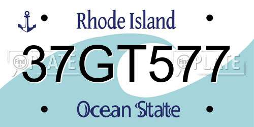 37GT577 Rhode Island License Plate