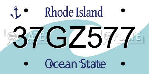 37GZ577 Rhode Island License Plate