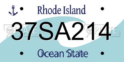 37SA214 Rhode Island License Plate
