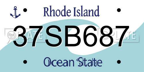37SB687 Rhode Island License Plate
