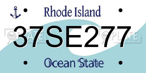 37SE277 Rhode Island License Plate