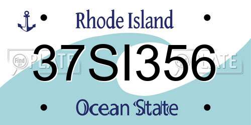 37SI356 Rhode Island License Plate