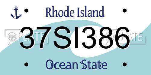 37SI386 Rhode Island License Plate