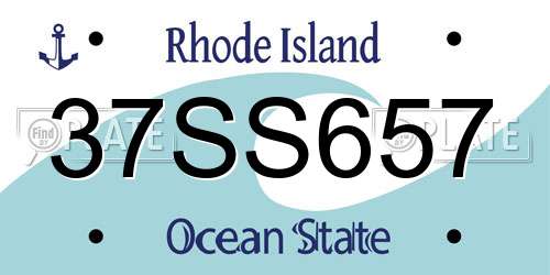 37SS657 Rhode Island License Plate