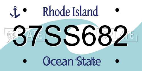 37SS682 Rhode Island License Plate