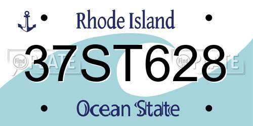 37ST628 Rhode Island License Plate