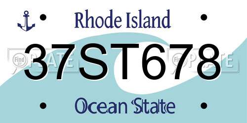 37ST678 Rhode Island License Plate