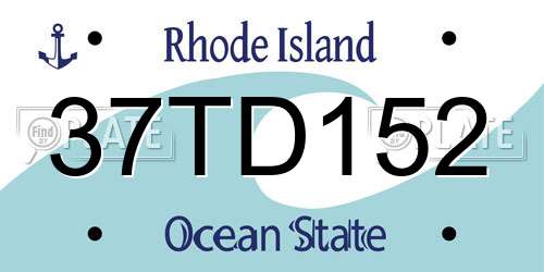 37TD152 Rhode Island License Plate