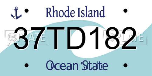 37TD182 Rhode Island License Plate