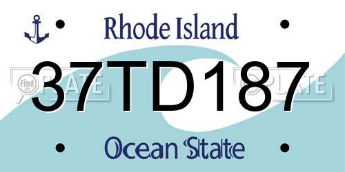 37TD187 Rhode Island License Plate