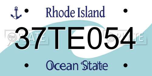 37TE054 Rhode Island License Plate