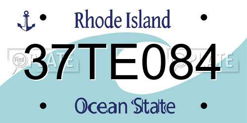 37TE084 Rhode Island License Plate