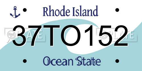 37TO152 Rhode Island License Plate